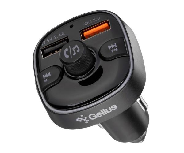 Модулятор FM автомобільний зарядний Gelius Pro RGB-QC3.0 GP-FMT050 Type-C 2 USB 2,4A Black - фото 2 Модулятор FM автомобільний зарядний Gelius Pro RGB-QC3.0 GP-FMT050 Type-C 2 USB 2,4A Black - фото 2