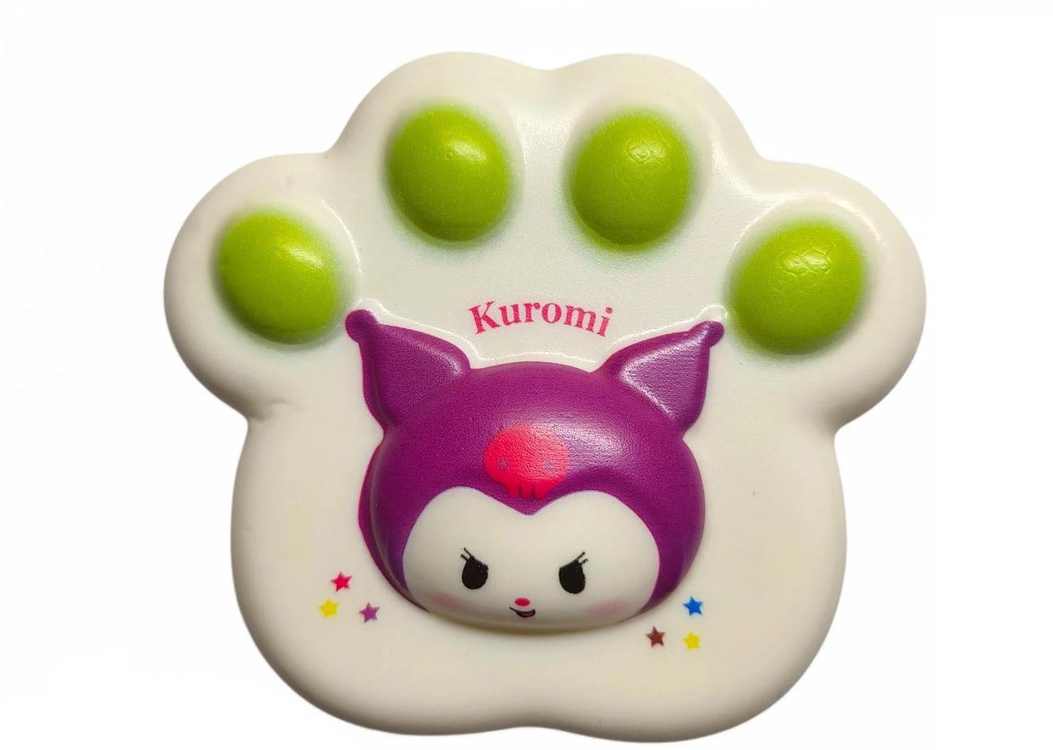 Антистрес таба-лапка Куромі XL 12 см Білий/Фіолетовий/Салатовий