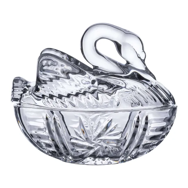 Сахарница стеклянная фигурная в форме лебедя 14х9х11 см Прозрачный (HP-YH-40)
