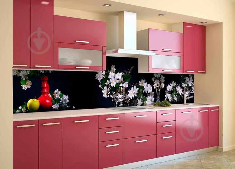 Скинали на кухню Zatarga «Пышные букеты» 600х2500 мм виниловая 3Д наклейка кухонный фартук самоклеящаяся Z180603