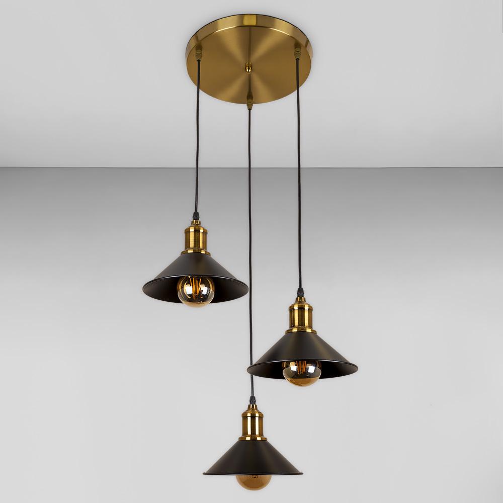 Люстра подвесная Лофт Light House LS-17179F-3 BRZ/BK 300 Черный/Бронзовый