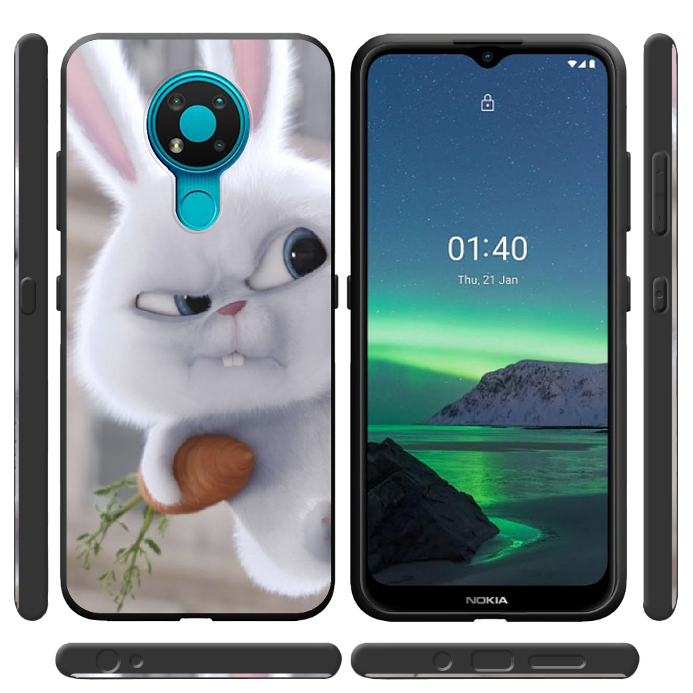 Чохол Boxface Nokia 3.4 Rabbit Snowball Чорний силікон (41292-up1116-43219) - фото 2