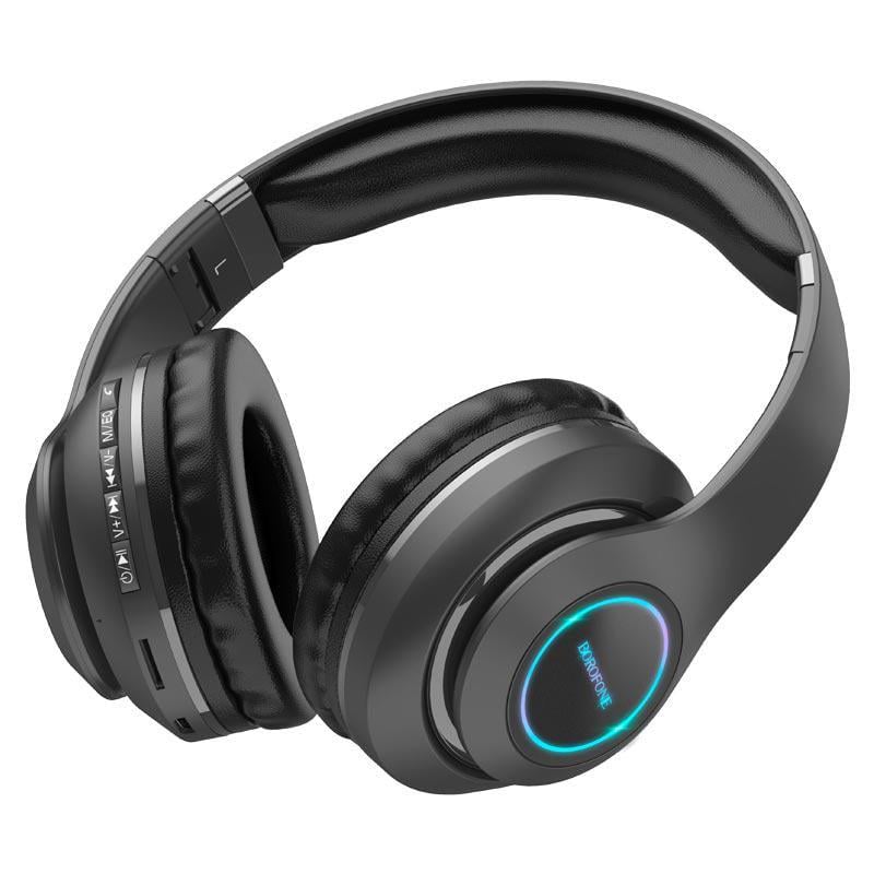 Наушники беспроводные Borofone BO17 BT5.0 AUX/TF 7h Black (574040)