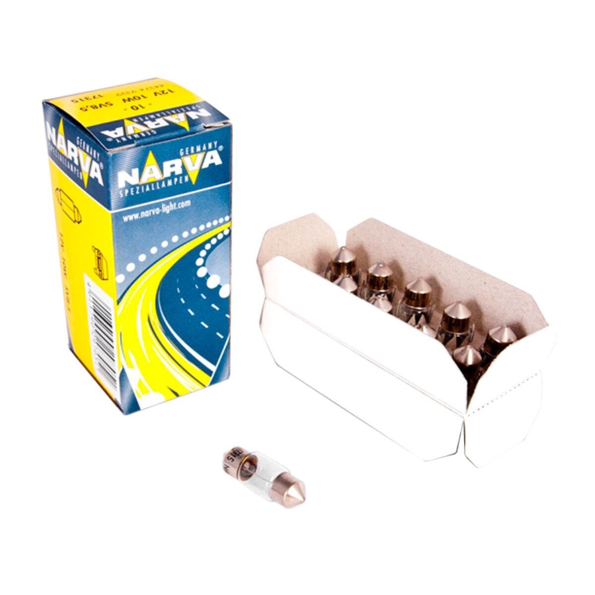 Автомобільна лампа розжарювання Narva 12V 10W SV8.5 11X28 10 шт. (2510-f5930)