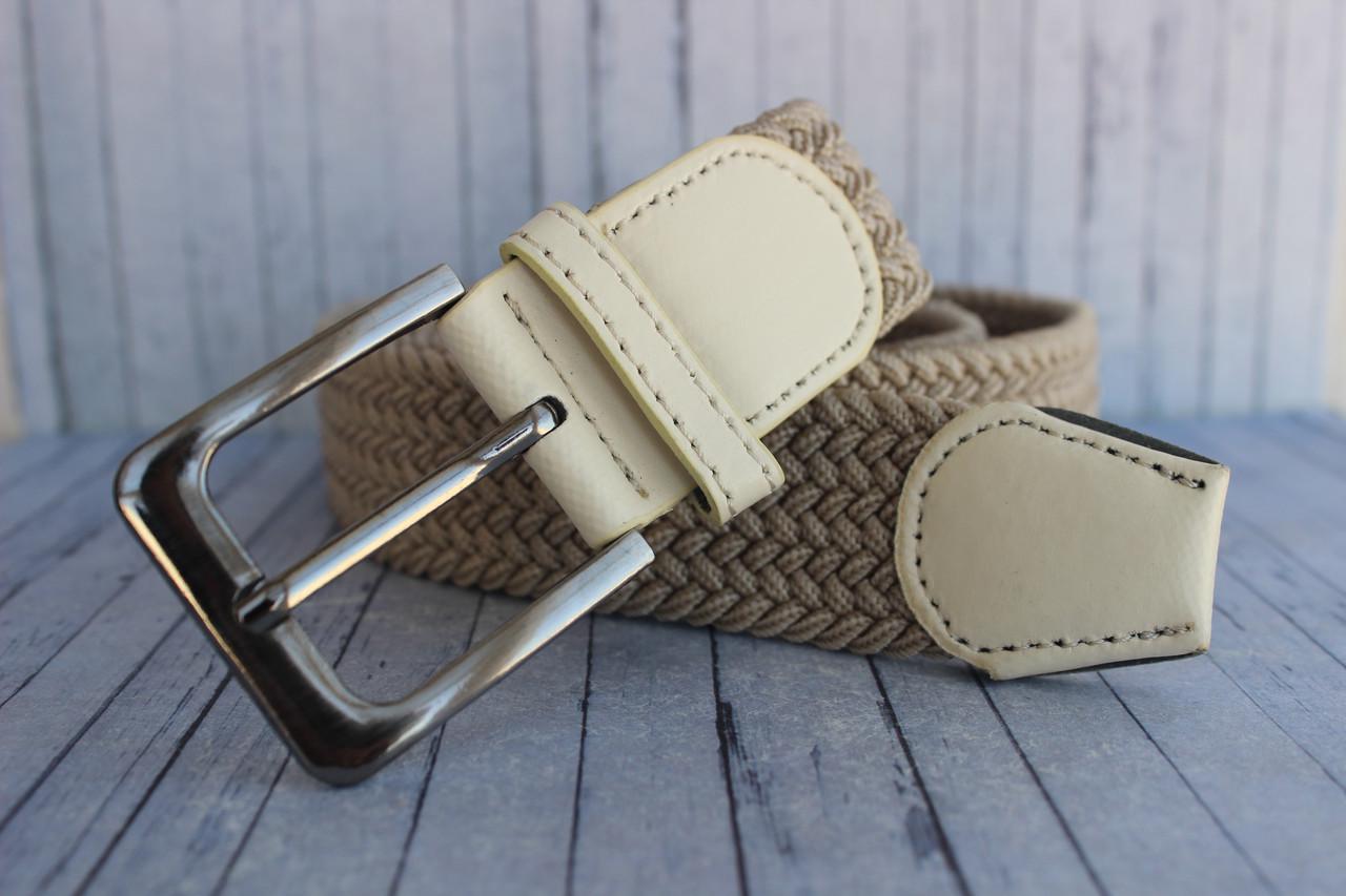 Ремень резинка/плетенка женский 35 мм Бежевый (686625166)