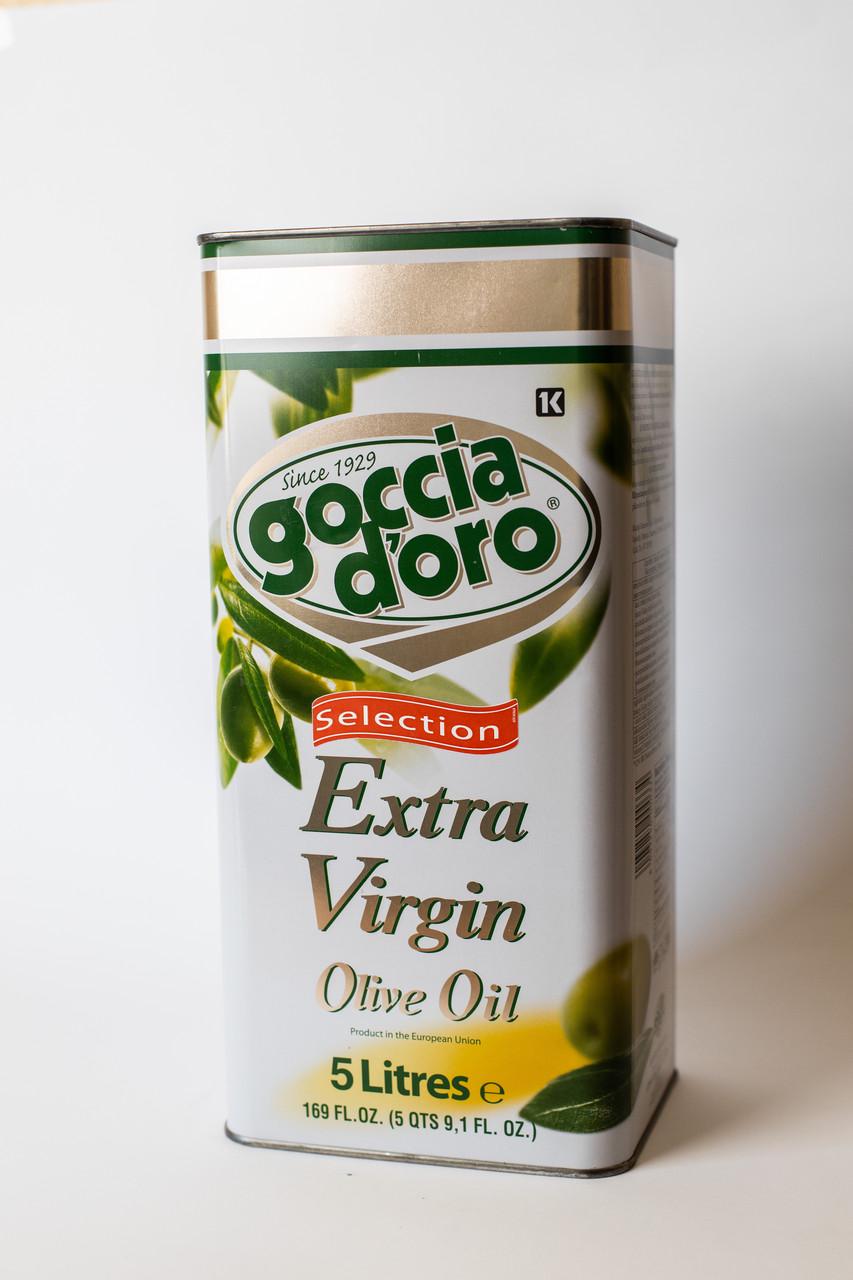 Оливковое масло ТМ GOCCIA D'ORO Extra Virgin нерафинированное итальянское холодного отжима 5 л (26728874) - фото 2