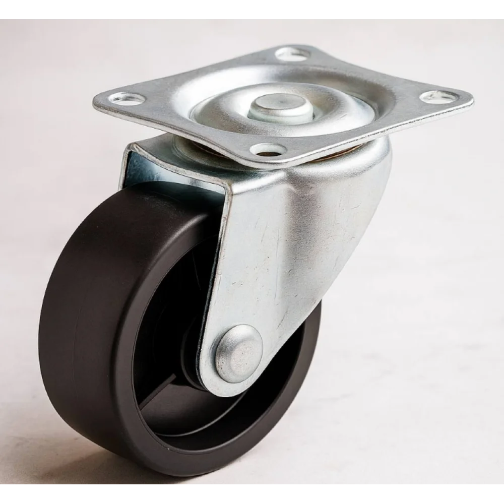 Меблевий ролик ХЗШП поворотний із майданчиком пластиковий d 30 мм 45 мм Чорний (RL0281)