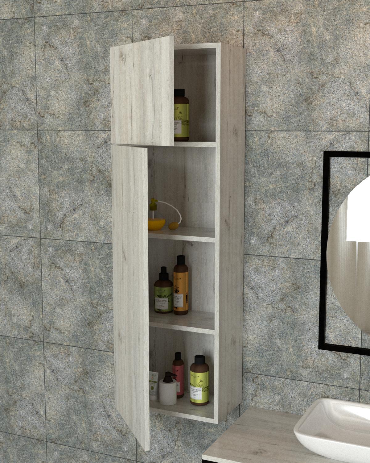 Пенал настенный для ванной EcoLoft Скайлен DSP-1388-2 в стиле лофт Дуб Кортона (32184050)