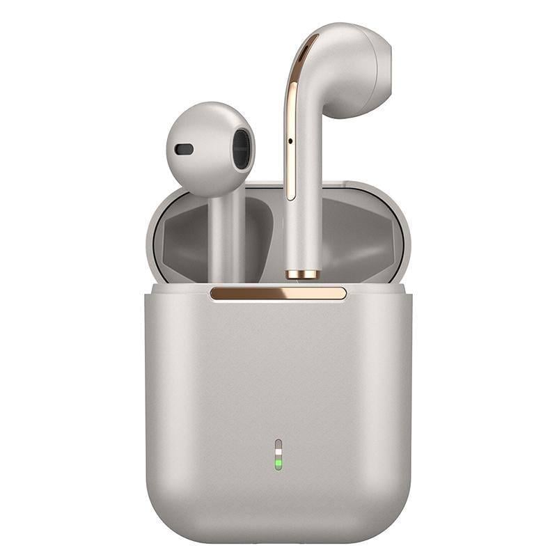 Навушники J18 TWS Bluetooth EARBUDS із зарядним кейсом Сріблястий (14557917)