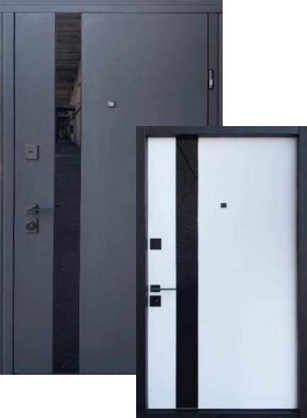 Вхідні двері Straj Slim S Glass-A Standard 850х2040 мм квартира Чорний/Білий - фото 3