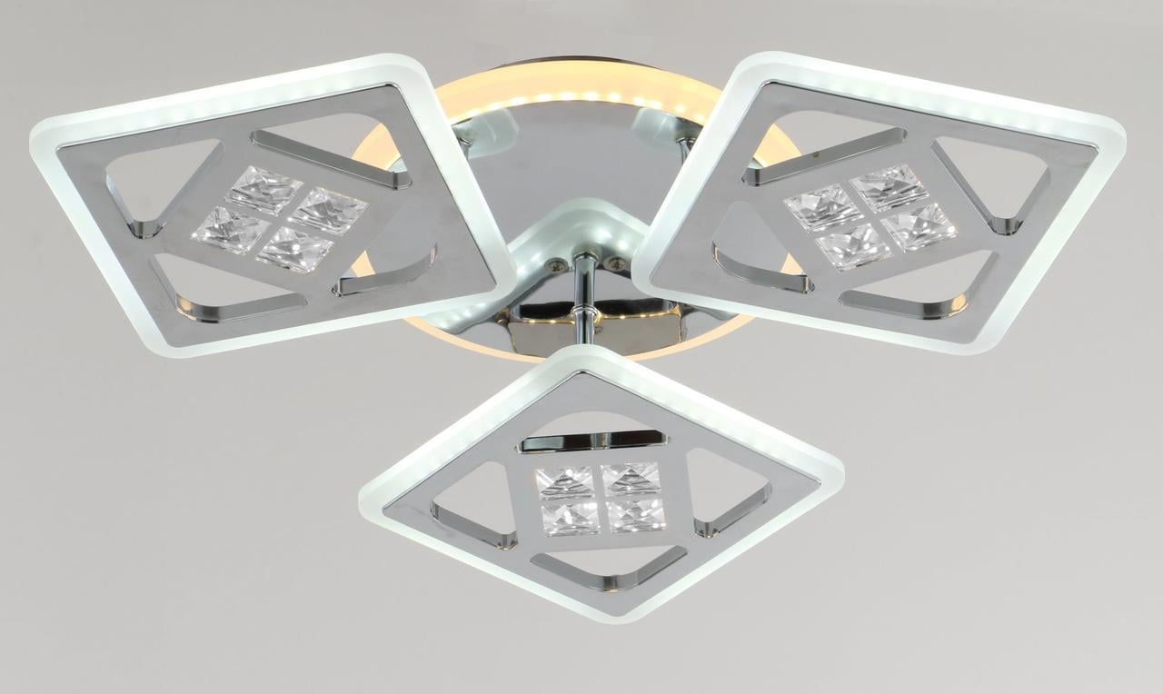 Люстра светодиодная Valeso с акриловыми плафонами 120W 3000-6000К Хром (V K29006-3)