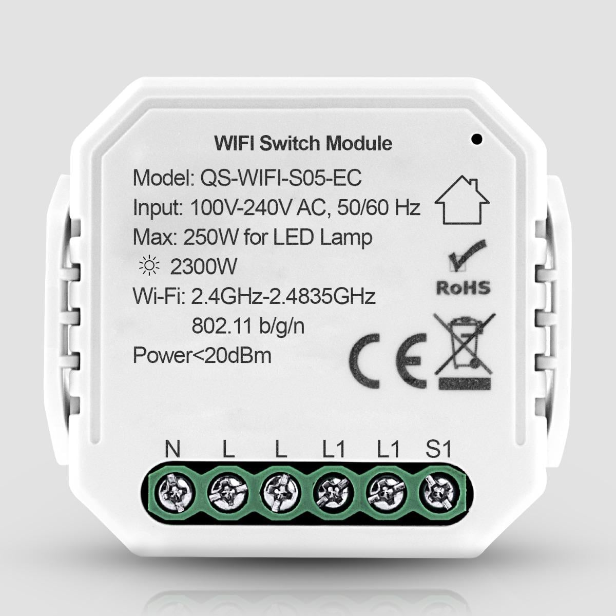 Реле одноканальное Wi-Fi с энергомониторингом Tuya (WH00346)