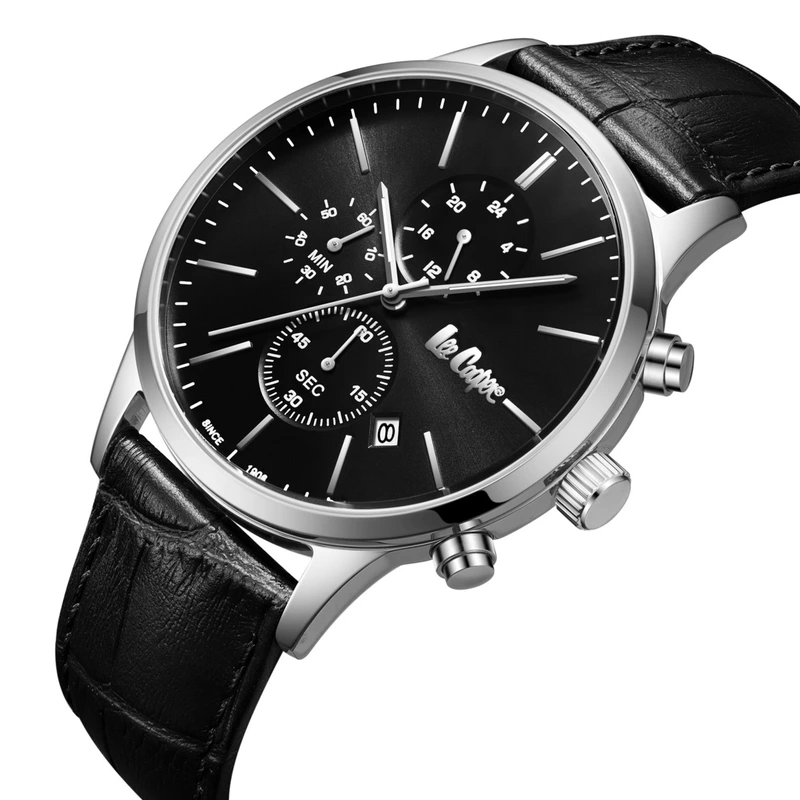 Годинник чоловічий водостійкий Lee Cooper Leather Black (2732)