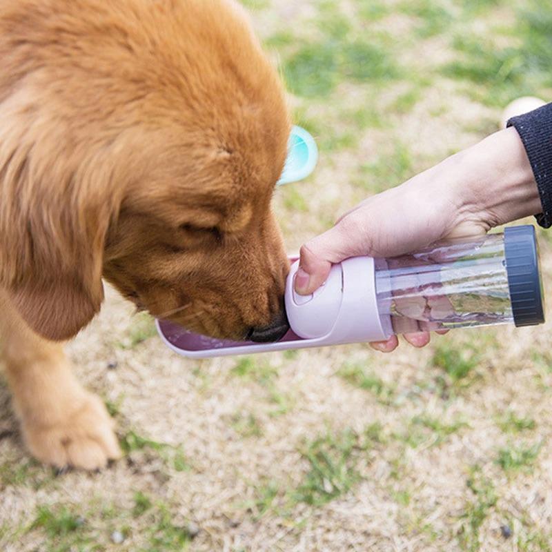 Портативная поилка/походная бутылка для собак с фильтром ELS Pet на 300 мл Розовый - фото 2