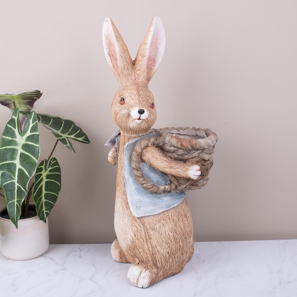 Статуэтка заяц с кашпо на спине (LI002680)