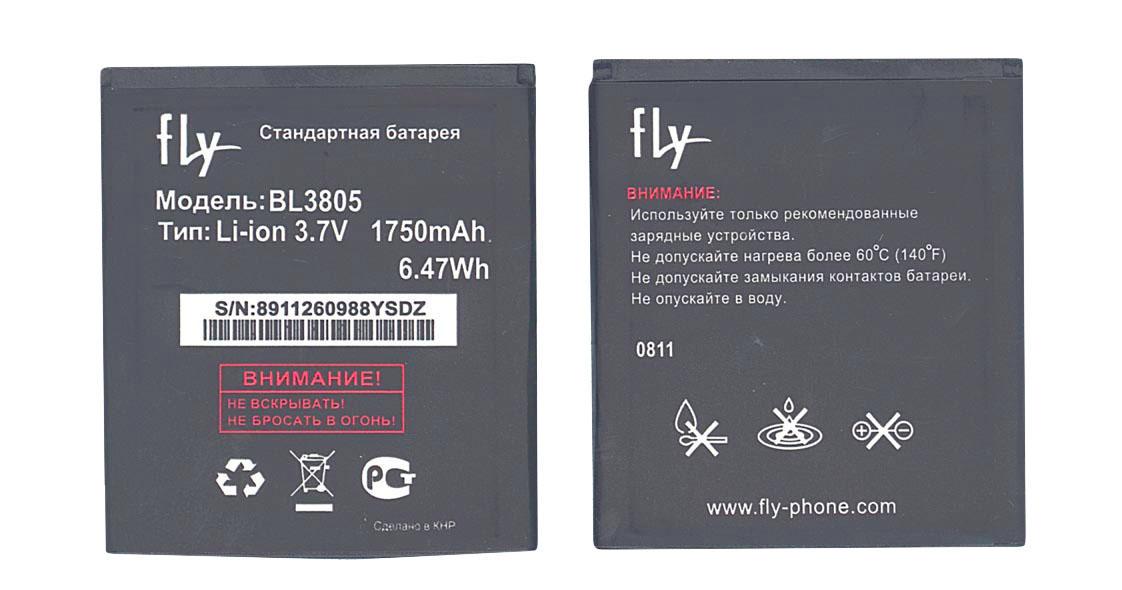 Аккумулятор для смартфона Fly BL3805 IQ4404 ERA Style 1 3,7V 1750 mAh 6,47 Wh Black