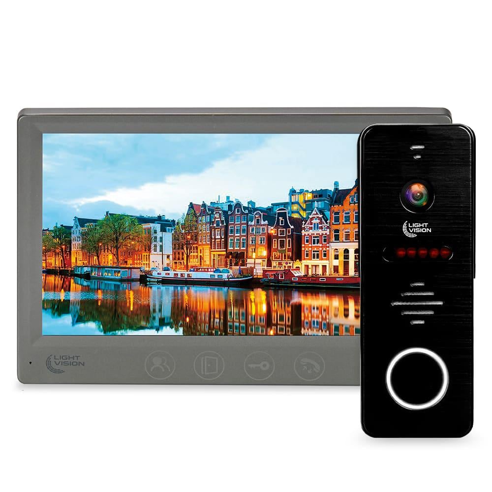 Комплект відеодомофн Light Vision AMSTERDAM FHD 7" Grey та відеопанель RIO FHD Black (82-00237-82-00213)