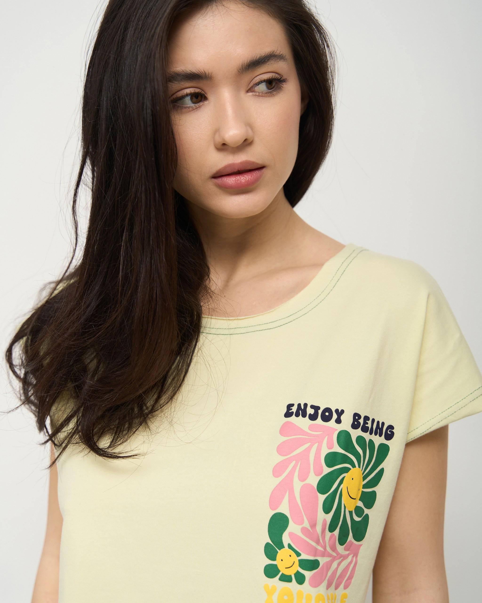 Пижама женская с шортиками L Желтый/Зеленый (60203) - фото 3 Пижама женская с шортиками L Желтый/Зеленый (60203) - фото 3