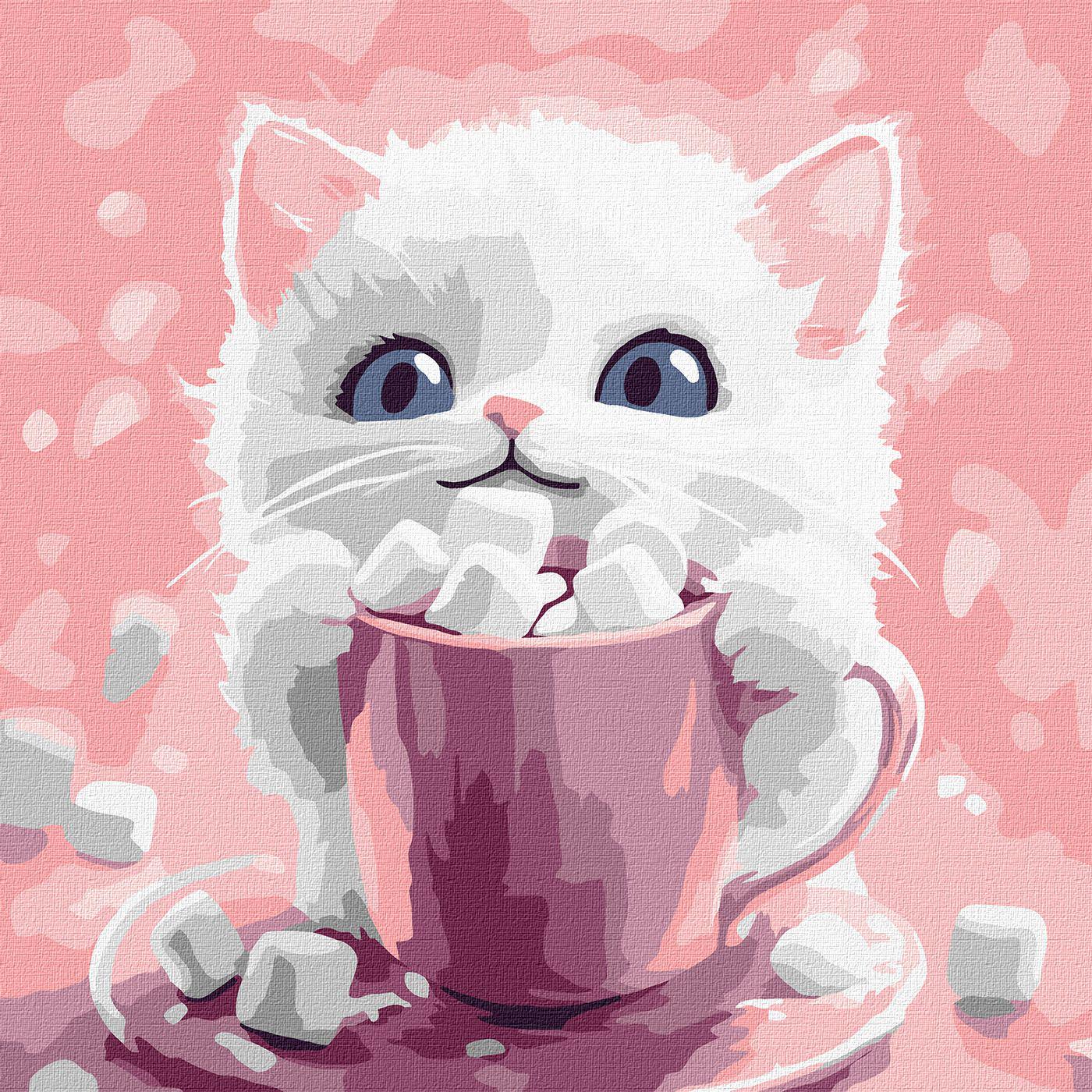 Набір для розпису по номерах Ideyka Какао для котика картина № 1 КНО6717 30x30 см (MTT-197406)