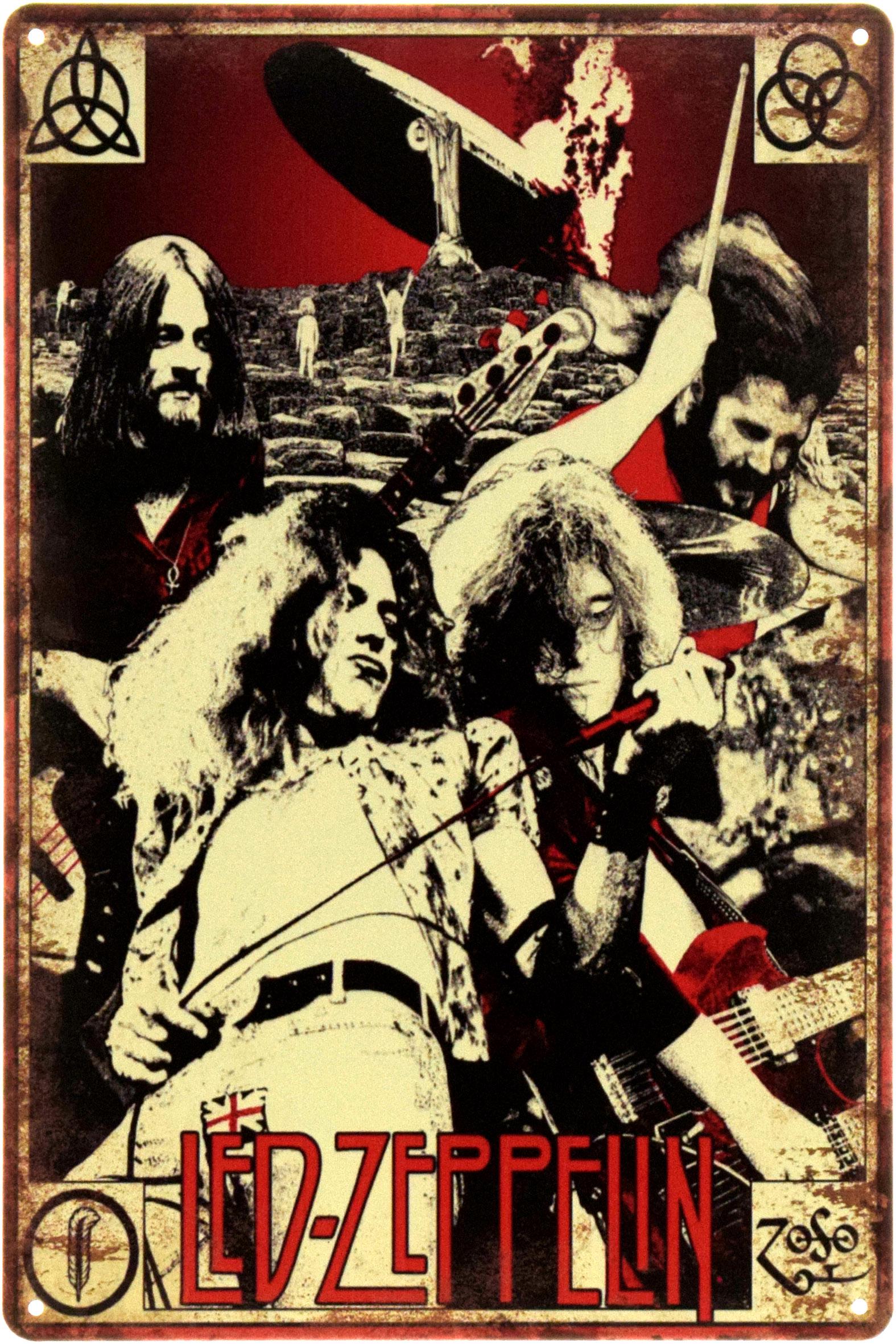 Табличка металлическая Led Zeppelin 20x30 см (ms-104469)