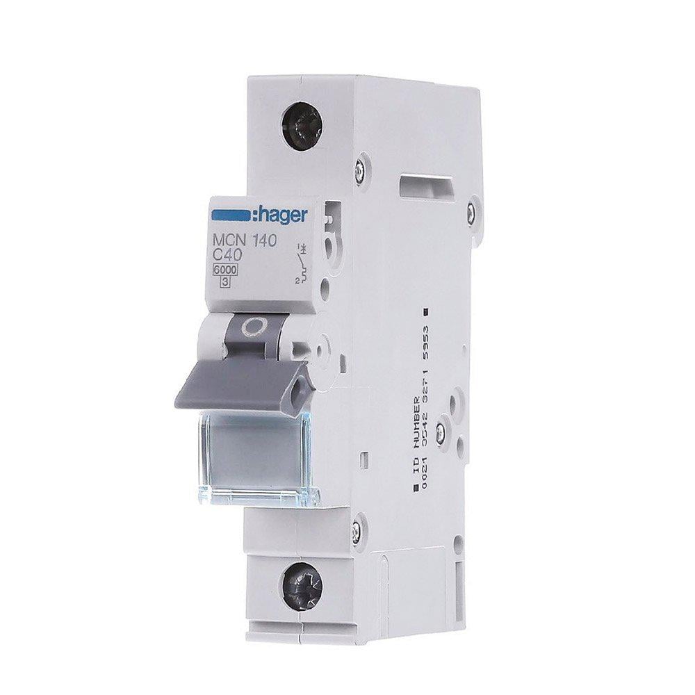 Автоматический выключатель Hager 1P 40A C 6 kA MCN140 1M