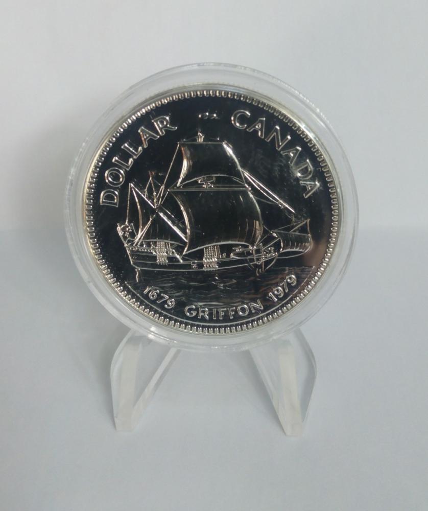 Монета Канада 1 доллар 1979 Серебро UNC Корабль Парусник Грифон Ag 500 23,32 г а (М05039)