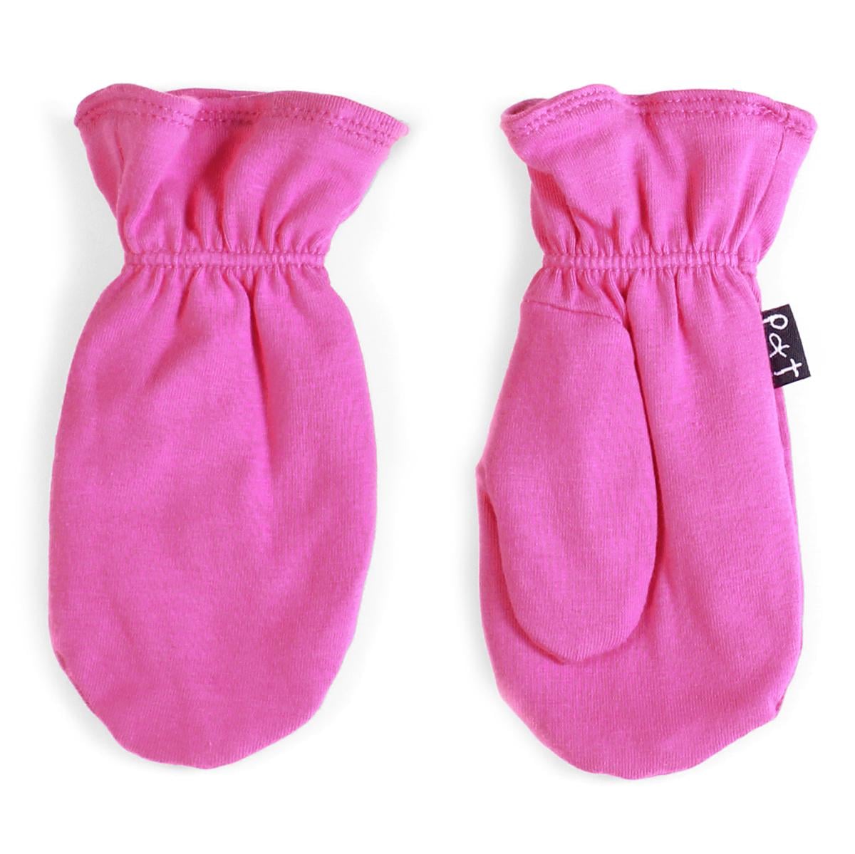Рукавицы демисезонные для девочки Peluche&Tartine S18MIT08 хлопковые двухслойные 1-2 года Светло-розовый (S18MIT08-Flamingo-12/24m)