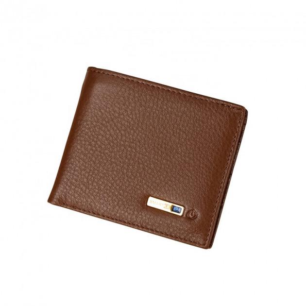 Умный кошелек Sunroz Smart LB Wallet с защитой от кражи кожа Коричневый (912901452)