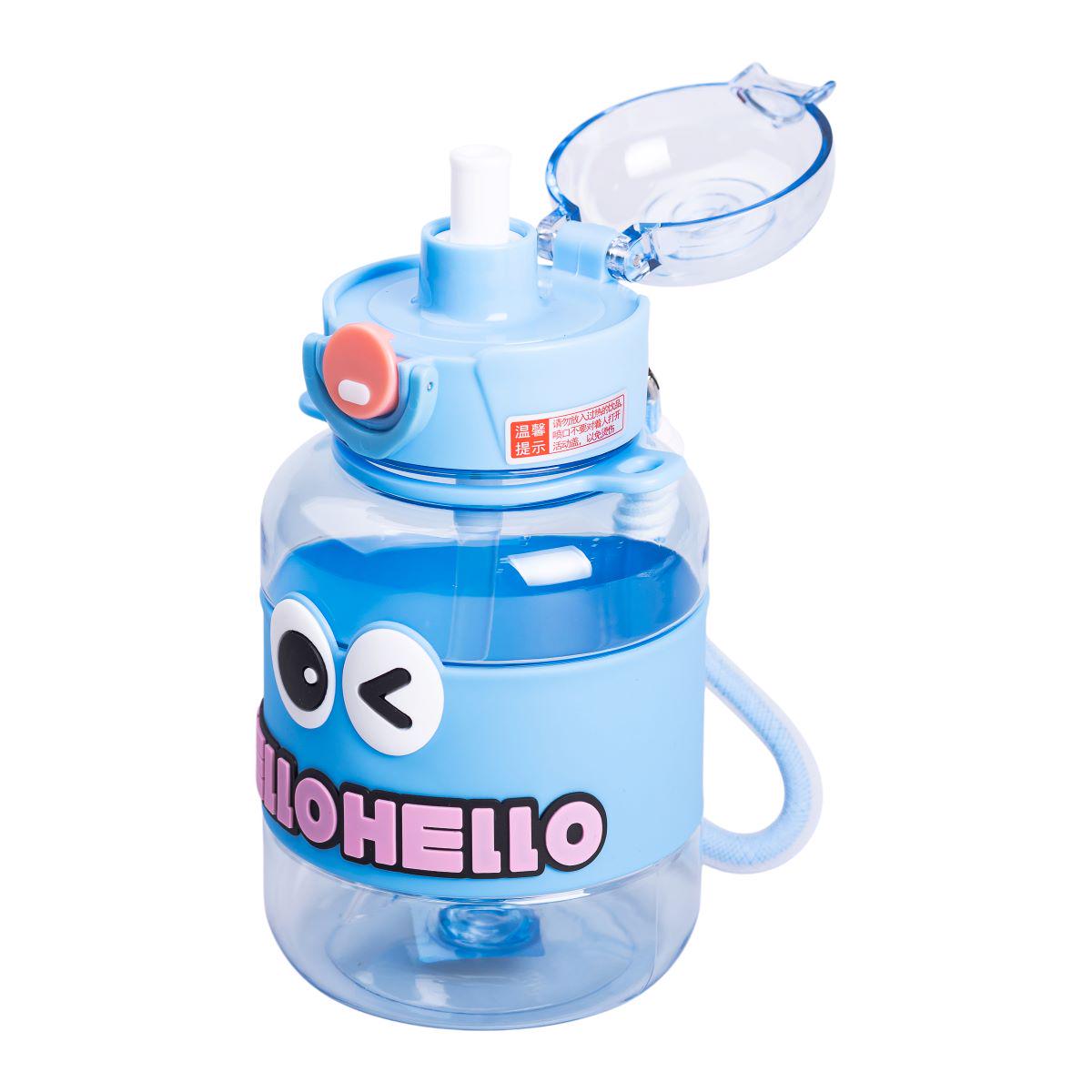 Бутылка для воды детская с трубочкой с ручкой и ремешком 680 мл Синий (6773) - фото 7 Бутылка для воды детская с трубочкой с ручкой и ремешком 680 мл Синий (6773) - фото 7