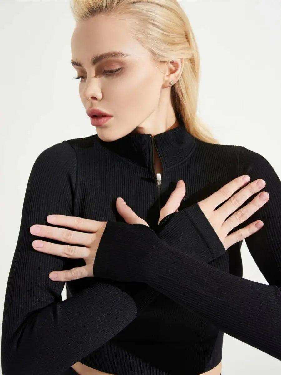 Рашгард у рубчик M Чорний (KR01M) - фото 2 Рашгард у рубчик M Чорний (KR01M) - фото 2