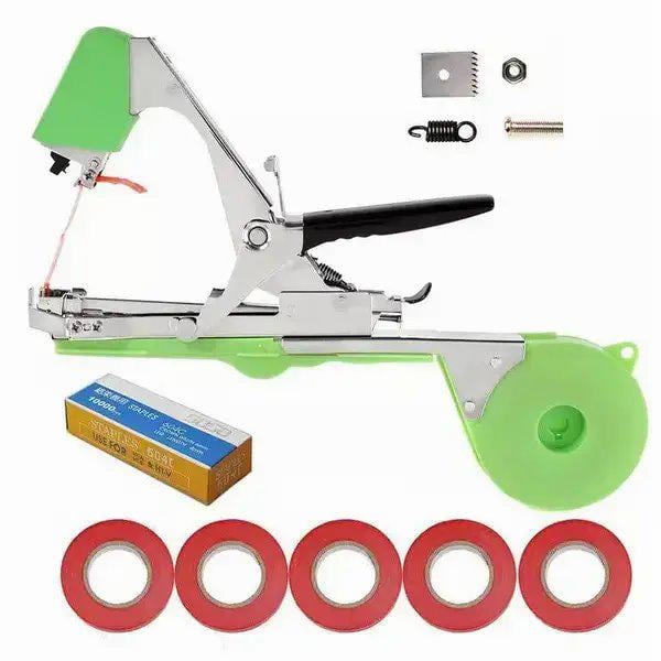 Набір для підв'язування рослин степлер посилений Tape Tool/ущільнена стрічка 5 шт. 150 м Червоний/скоби Agrafes Staples 10000 шт.