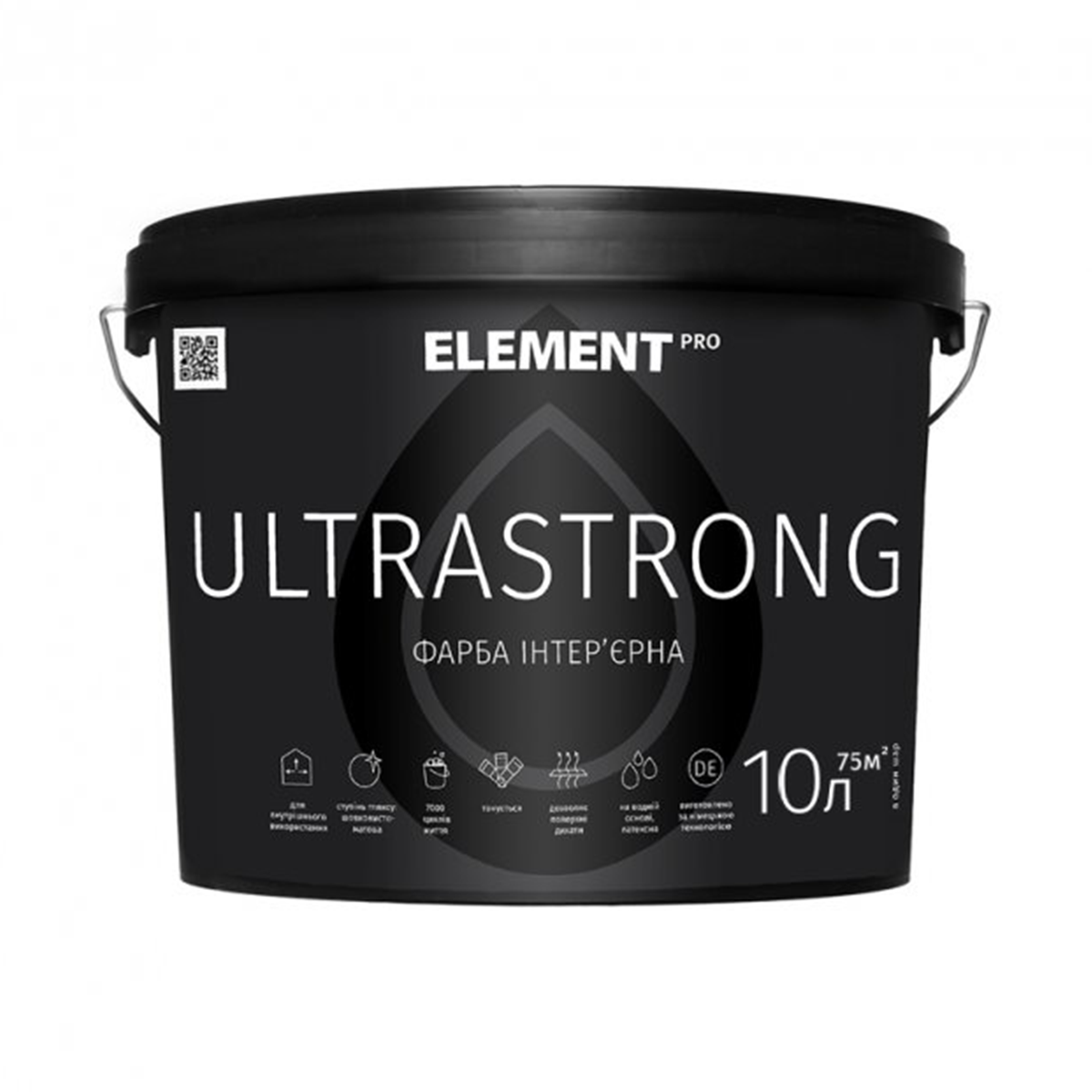 Краска интерьерная для стен Element PRO ULTRASTRONG 10 кг Белый В1 (1741750955)
