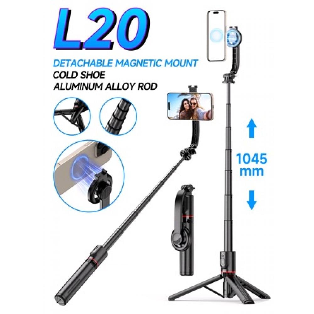 Селфи-монопод Monopod Tripod MagneticButton Bluetooth L20 1,045 м (ts000079002) - фото 9