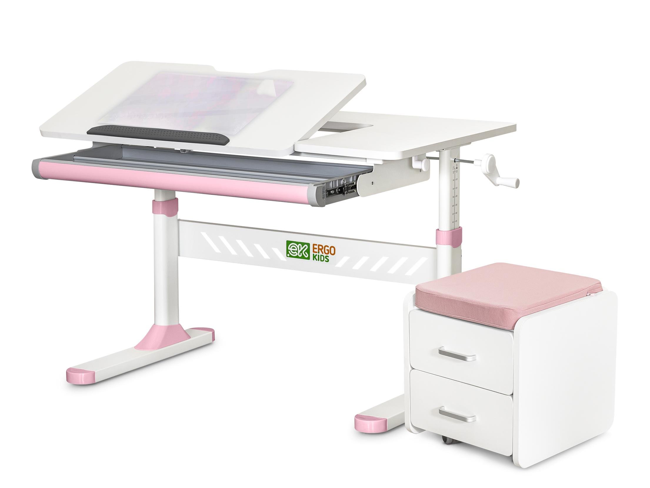 Парта дитяча шкільна Evo-kids TH-310 BD C-3 з тумбою Рожевий (TH-310/BD C3_PINK)