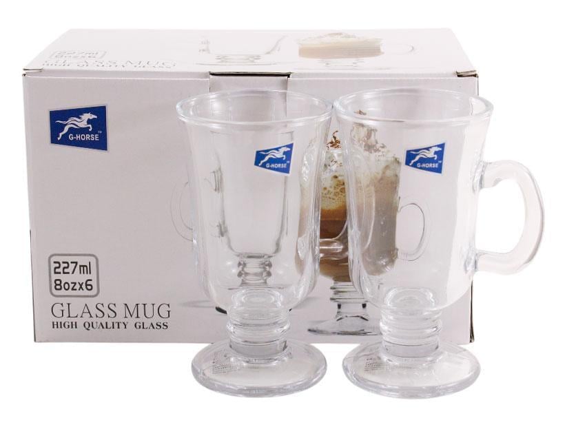 Набір чашок для лате скляних G-Horse 227 мл 6 шт. (BMZ2910-7)