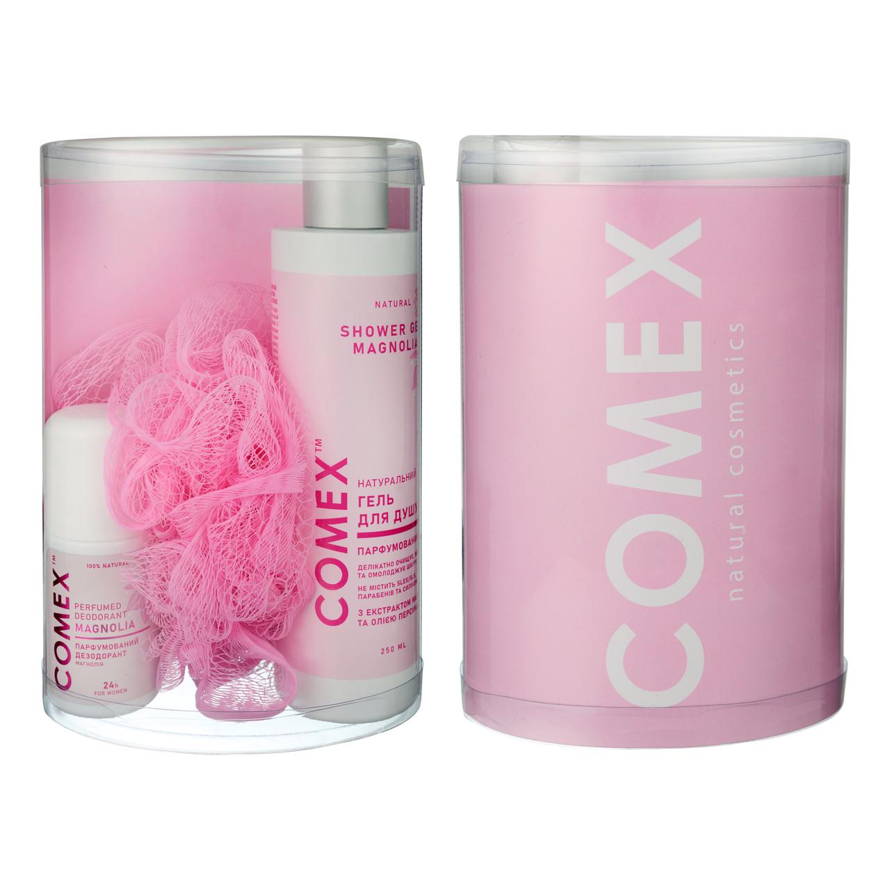 Подарунковий набір для тіла Comex Магнолія гель для душу дезодорант мочалка 7.1