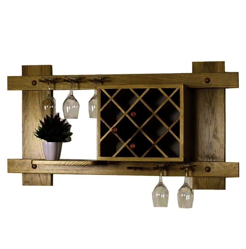 Полка для вина настенная из дерева Майбара Мускат (ПНК-007907)