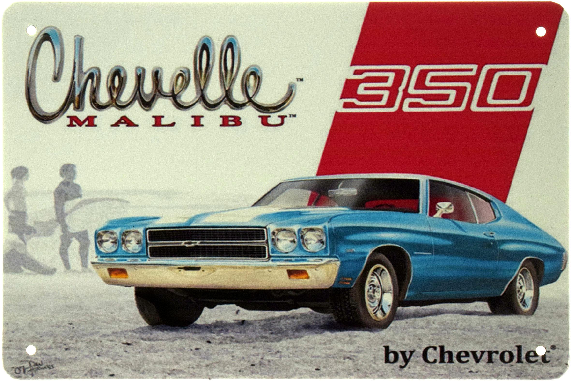 Металлическая табличка Chevrolet Chevelle Malibu 350 20x30 см Металлическая табличка Chevrolet Chevelle Malibu 350 20x30 см