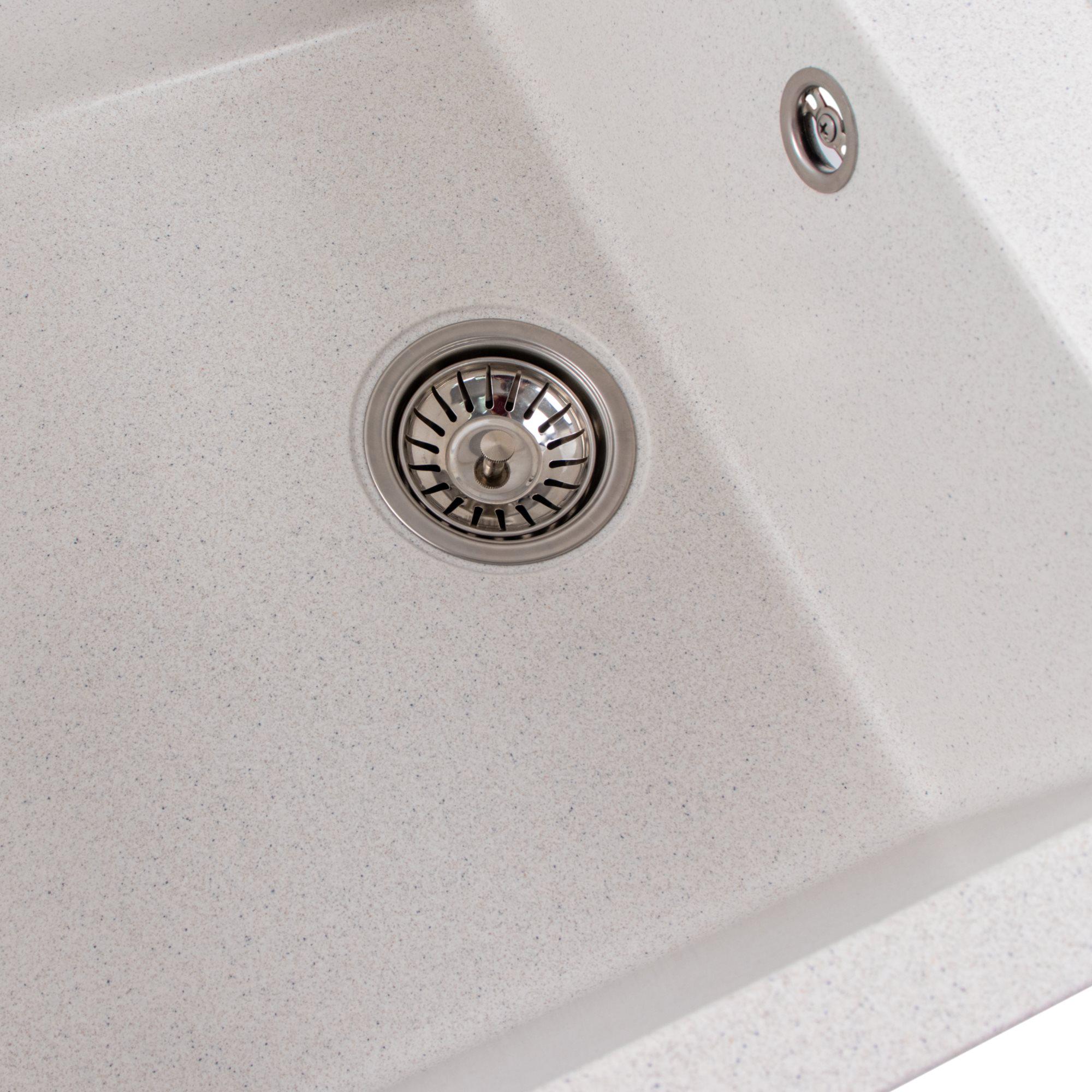 Мийка гранітна для кухні Valeso 7950 Selena матова Білий - фото 3 Мийка гранітна для кухні Valeso 7950 Selena матова Білий - фото 3