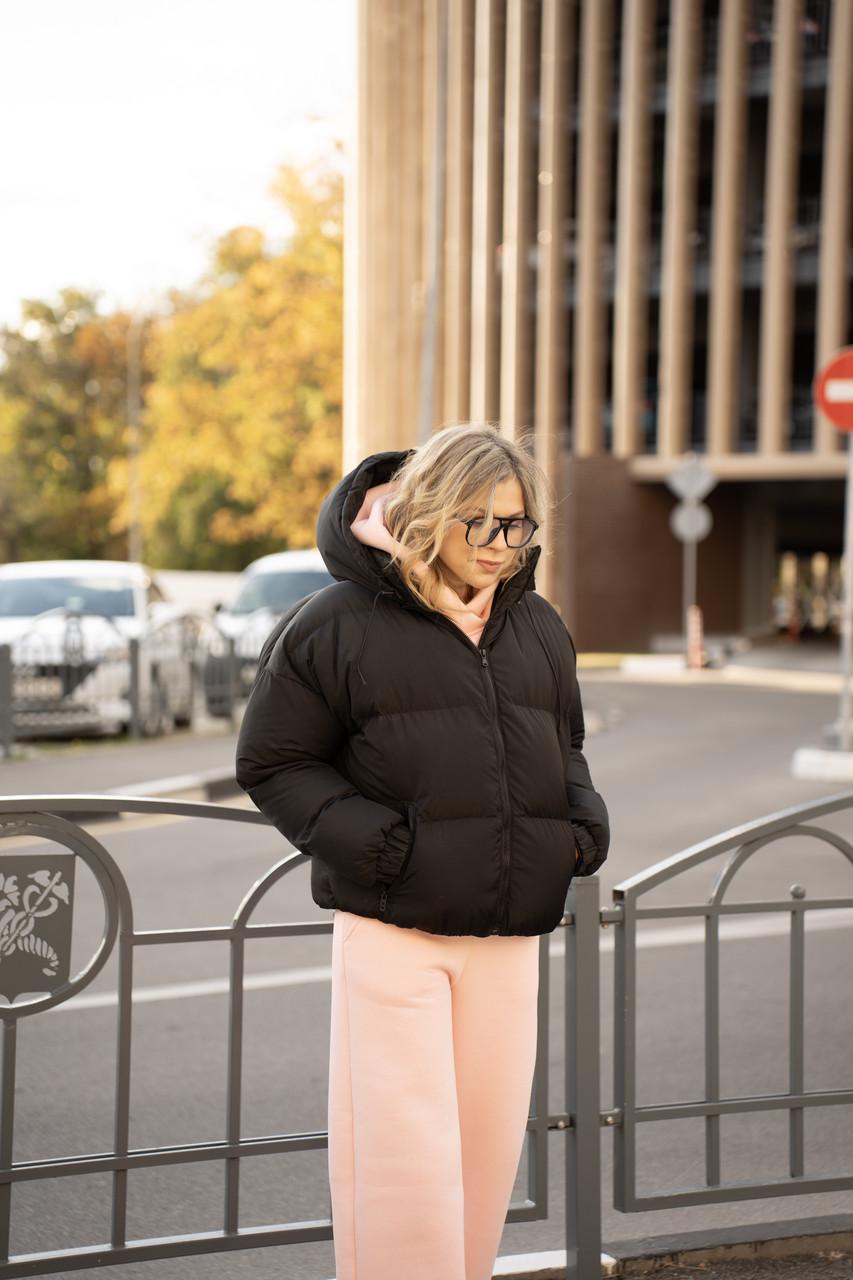 Пуховик жіночий демісезонний Чорний - фото 7 Пуховик жіночий демісезонний Чорний - фото 7