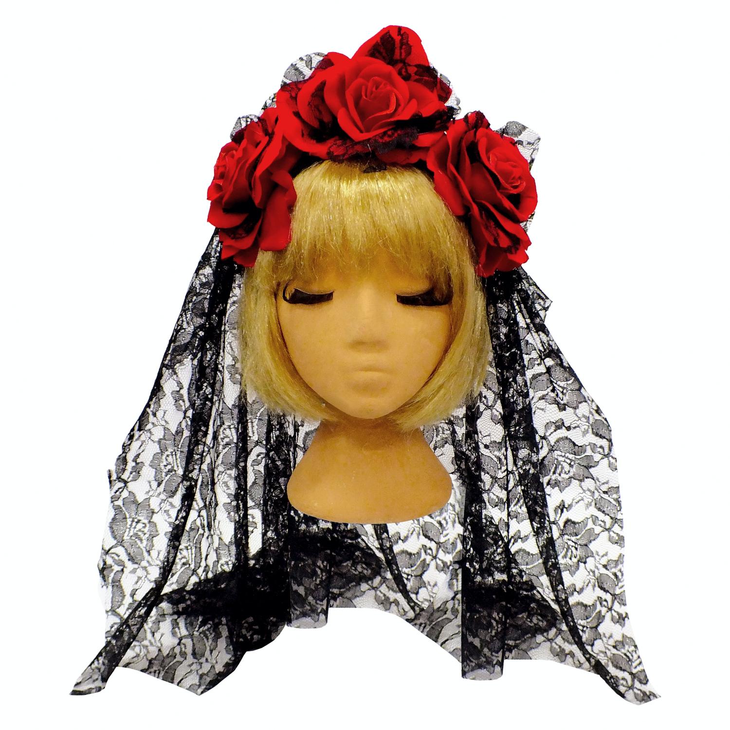 Обруч Seta Décor Испанка с фатой с цветами (16-825-2) Обруч Seta Décor Испанка с фатой с цветами (16-825-2)