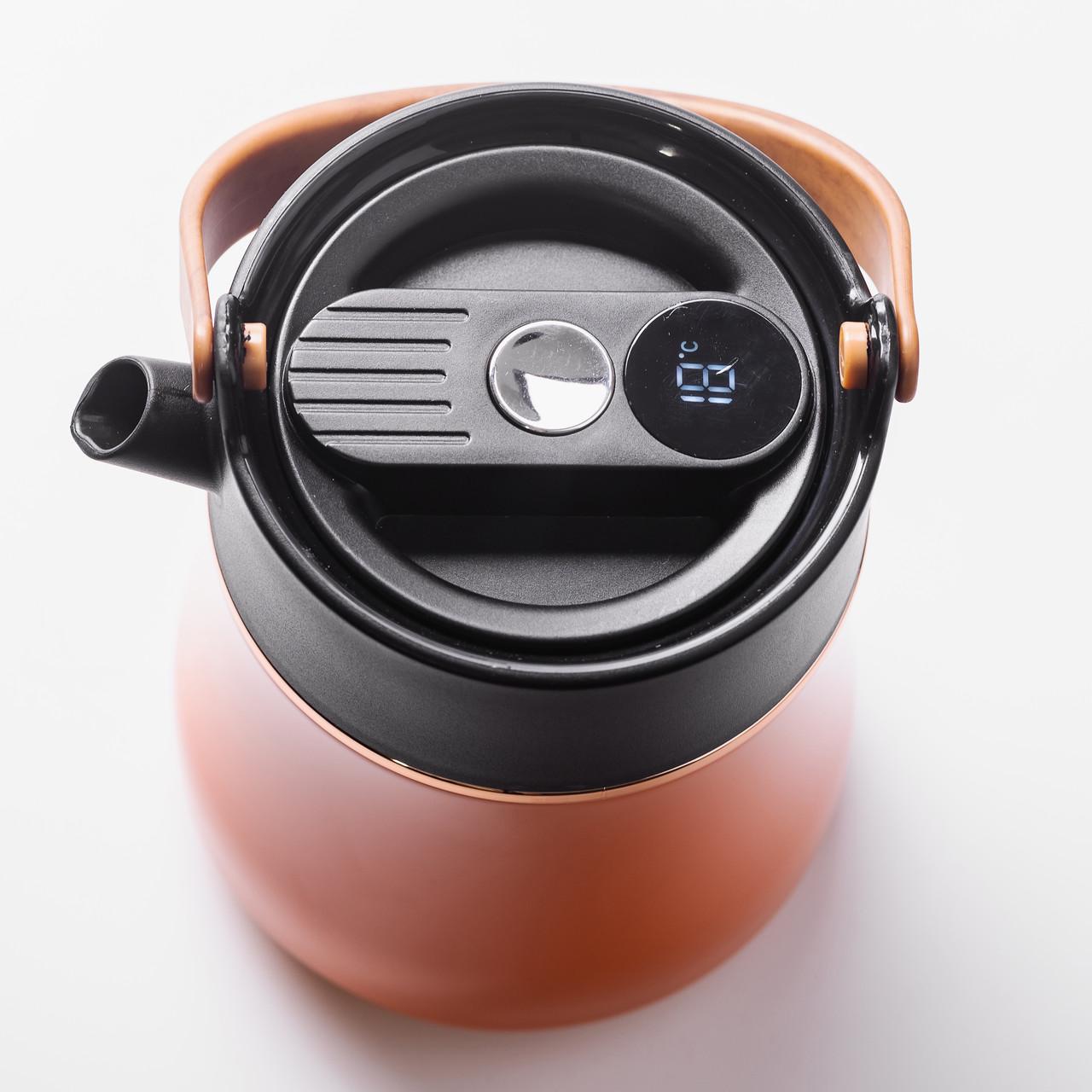 Чайник-термос с заварником и датчиком температуры 700 мл Оранжевый (HP-14-22O) - фото 4