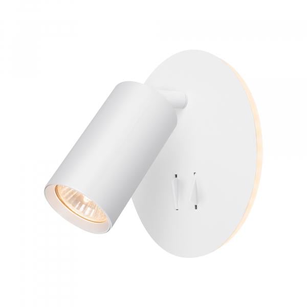 Світильник Videx під лампу GU10 настінний з підсвіткою та кнопкою Білий (VL-SPF24E-W)