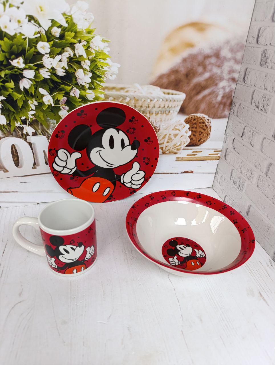 Дитячий набір столового посуду Metr+ MIC1 Міккі Маус кераміка 3 пр. (30078842)