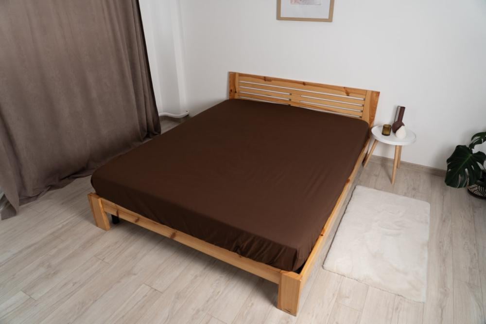 Простирадло з гумкою Натхнення 140х200 см Какао (18162) - фото 1 Простирадло з гумкою Натхнення 140х200 см Какао (18162) - фото 1