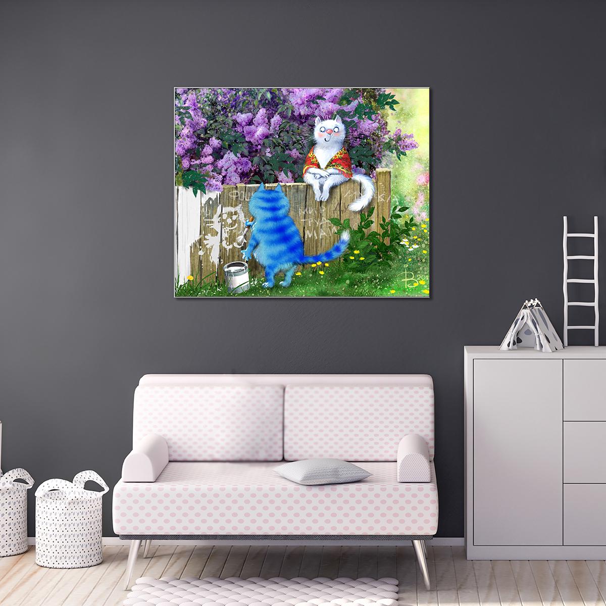 Модульная картина Мау мир труд 1 модуль 50x75 см