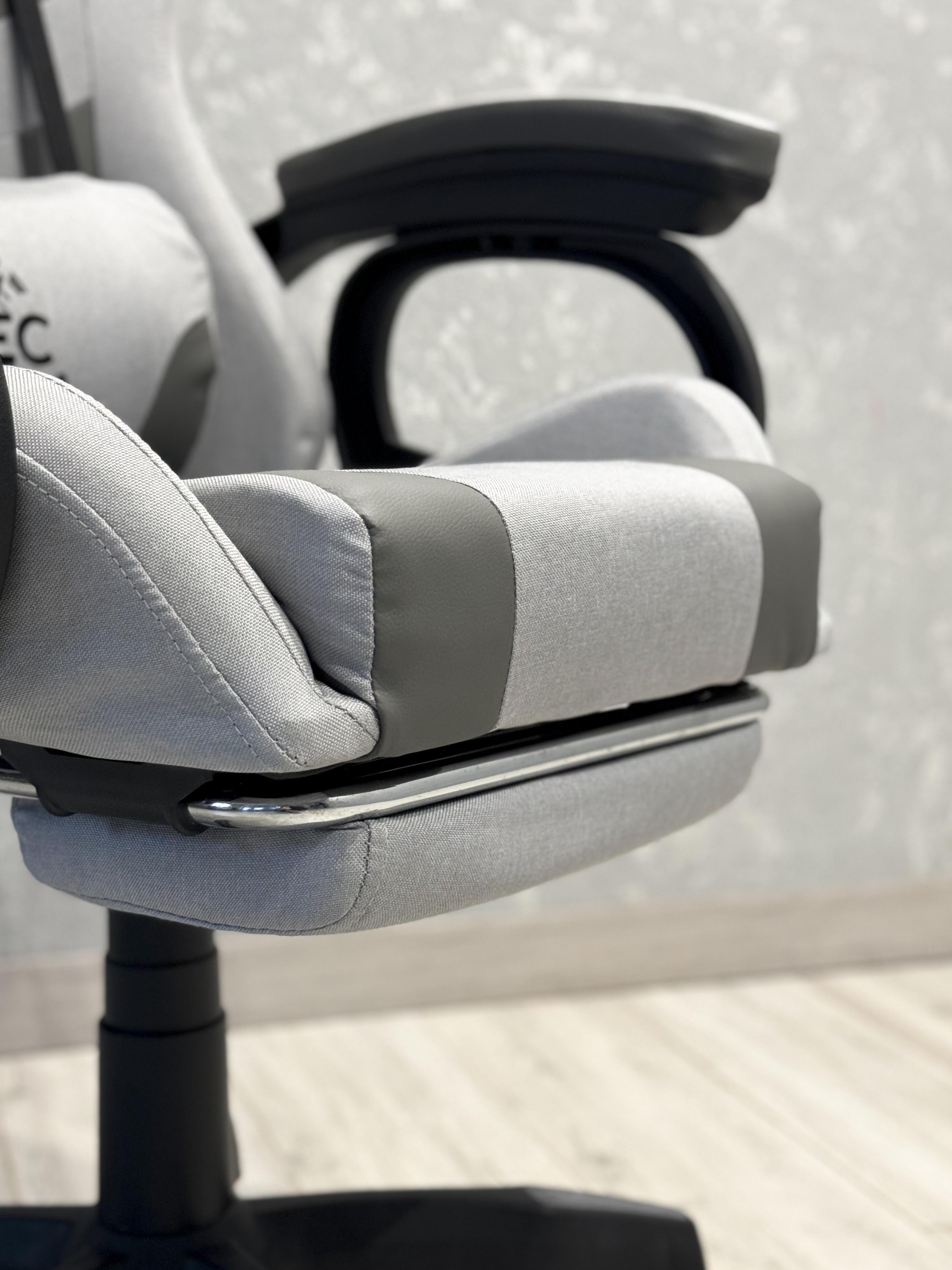 Кресло компьютерное EC GAMING из экокожи Серый - фото 6
