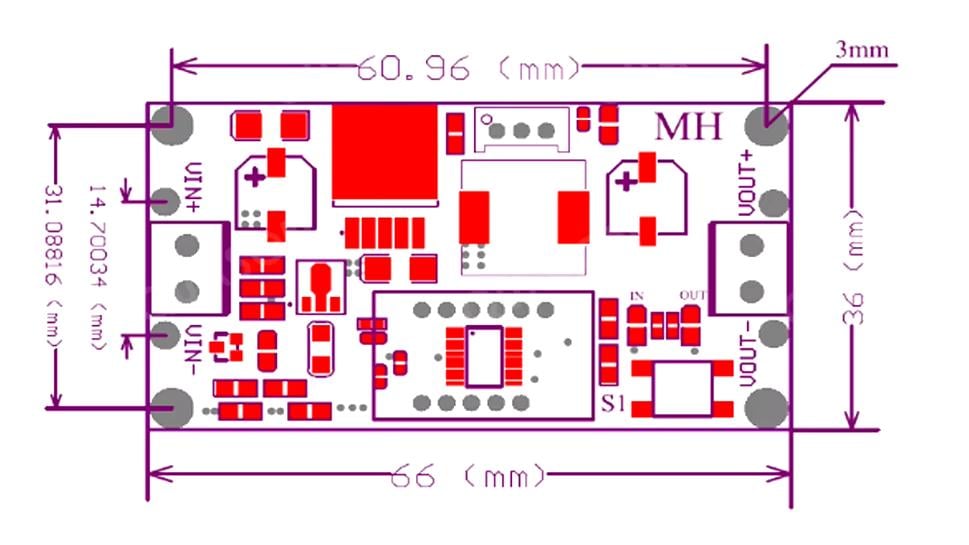 Перетворювач знижувальний LM-2596 3A DC-DC 4.5-40V - 1.25-37V з вбудованим вольтметром (147) - фото 2 Перетворювач знижувальний LM-2596 3A DC-DC 4.5-40V - 1.25-37V з вбудованим вольтметром (147) - фото 2