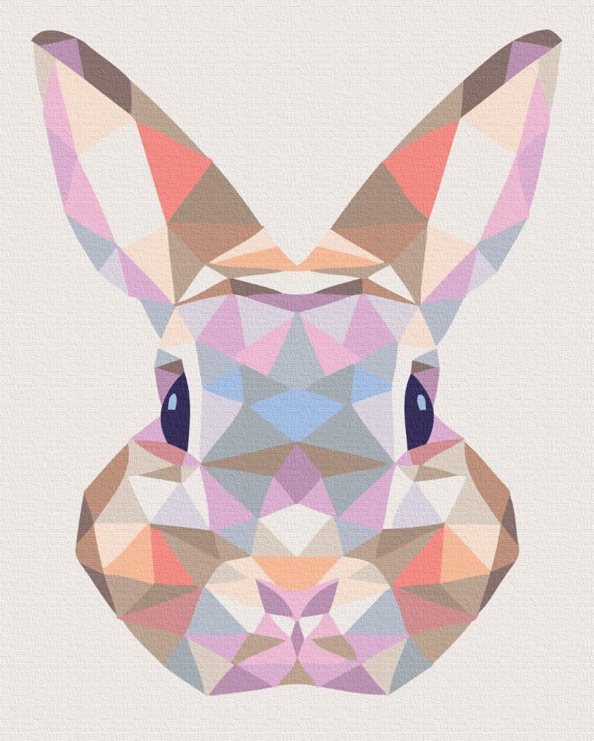 Картина за номерами Brushme Кролик у мозаїці 48x60 см (BS52252L)