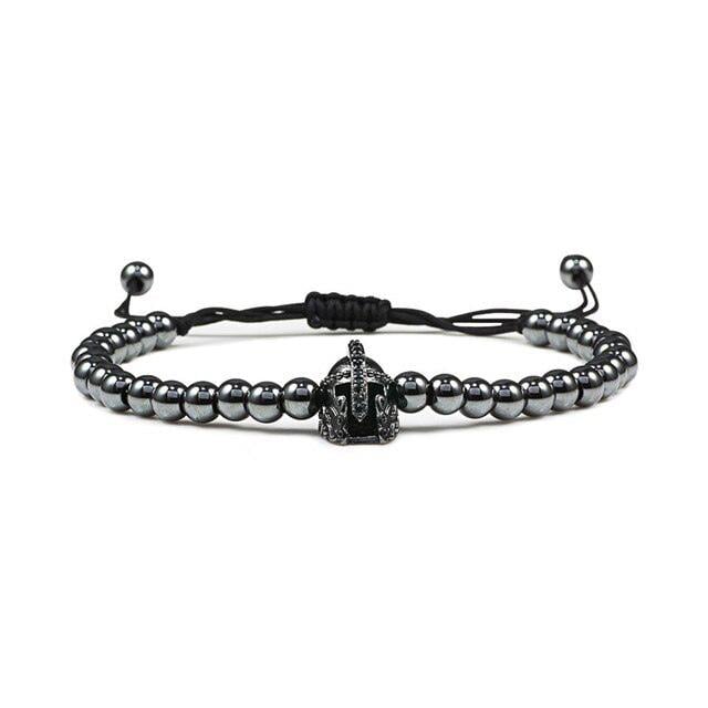 Браслет із гематиту з шоломом р. 14 (10026)